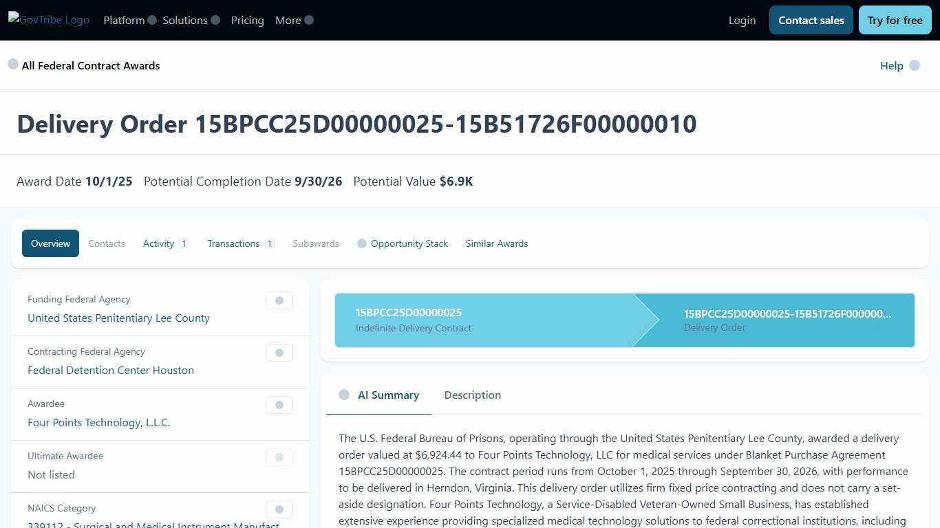 Delivery Order 15BPCC25D00000025-15B51726F00000010